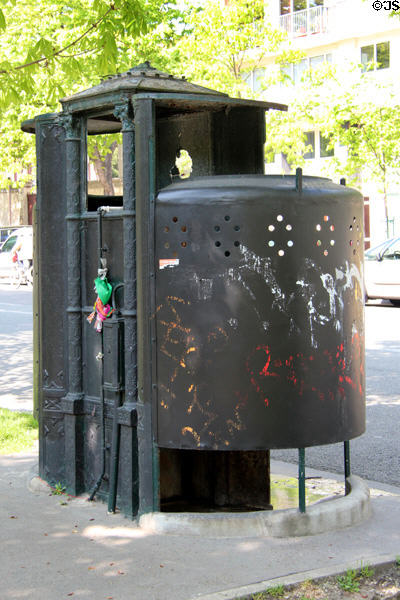 Classic pissoir once common on Paris streets. Paris, France.