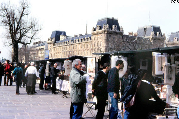 Book & art stalls along Seine. Paris, France.