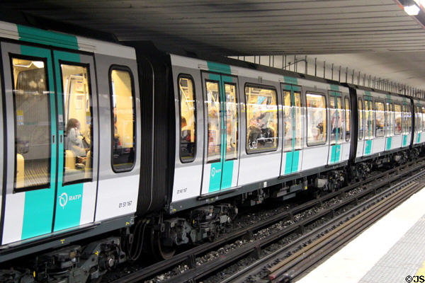 RATP metro train. Paris, France.