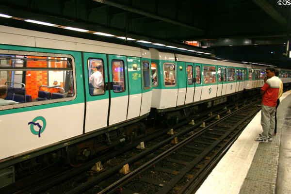RATP metro train. Paris, France.
