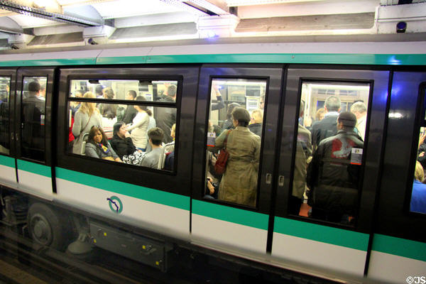 RATP metro train. Paris, France.