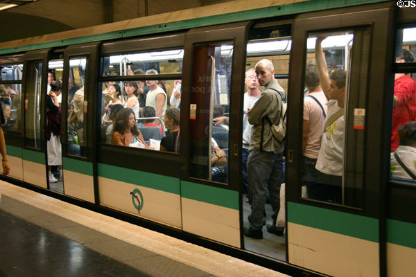 RATP metro train. Paris, France.