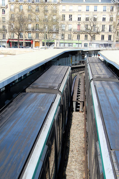 Above ground RATP metro station. Paris, France.