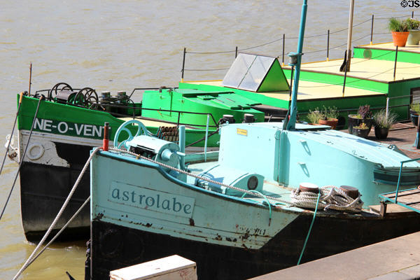 Former barges now Houseboat on Seine. Paris, France.