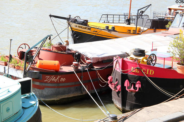 Former barges now Houseboat on Seine. Paris, France.