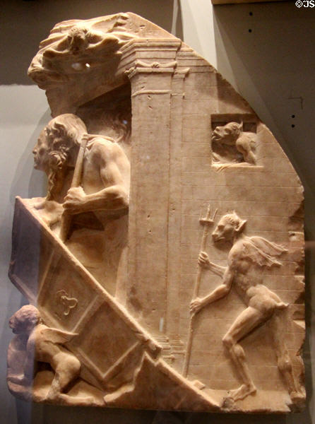 Descent to Limbo marble carving (15thC 1st half) from Milan at Museum of Decorative Arts. Paris, France.