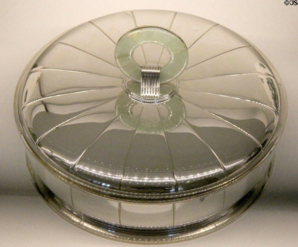 Silver vegetable dish (c1925) by Jean Puiforcat of Paris (shown Paris Expo 1925) at Museum of Decorative Arts. Paris, France.