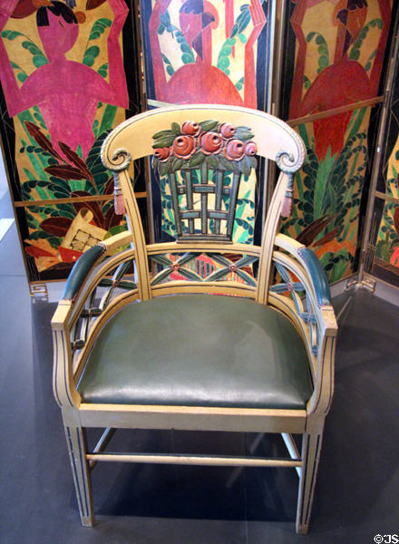Armchair c1912 by Louis Süe & Paul Huillard for Maison Damon et Berteaux of Paris at Museum of Decorative Arts. Paris, France.