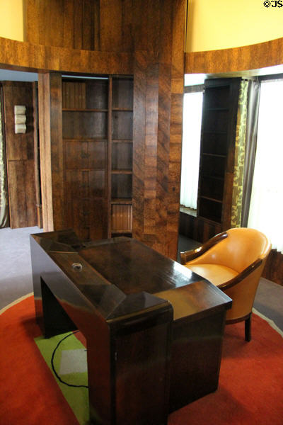 Study-library (1925) of French Embassy pavilion by Pierre Chareau of Paris (shown Paris MAD Expo 1925) at Museum of Decorative Arts. Paris, France.