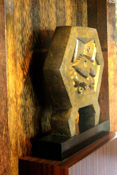 Hexagonal sculpture in study-library (1925) of French Embassy pavilion by Pierre Chareau of Paris at Museum of Decorative Arts. Paris, France.