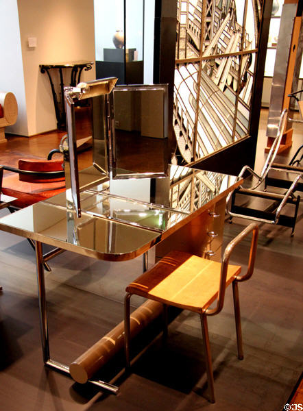 Gallery showing 1930s furniture made from metal tubes at Museum of Decorative Arts. Paris, France.