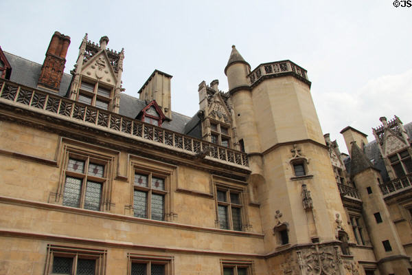 Facade details of Cluny Museum of Middle Ages. Paris, France.