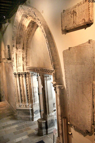 Medieval archway at Cluny Museum. Paris, France.