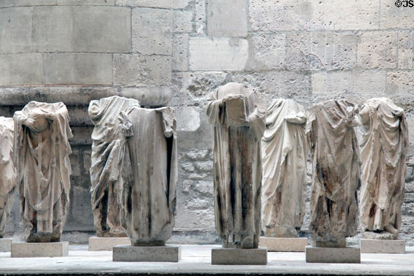 Busts of virtues of theology (c1258) found at Notre Dame of Paris at Cluny Museum. Paris, France.