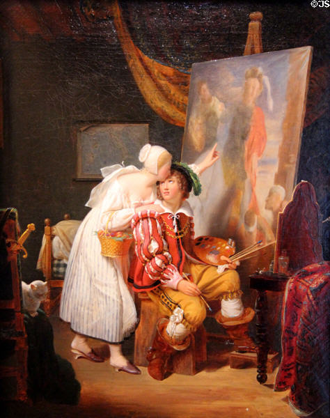 Van Dyck paints his first painting (1819) by Louis Ducis at Petit Palace Museum. Paris, France.
