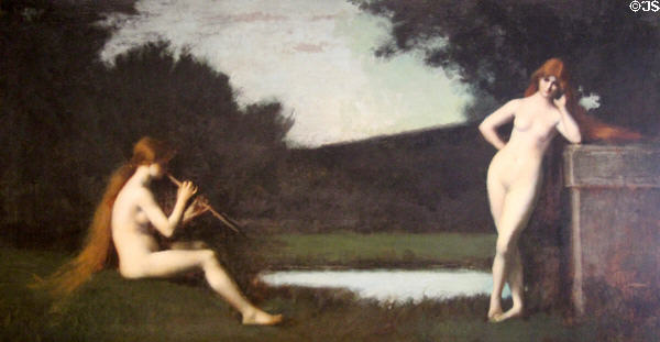 Églogue (illustration of a pastoral poem) painting (1879) by Jean-Jacques Henner at Petit Palace Museum. Paris, France.