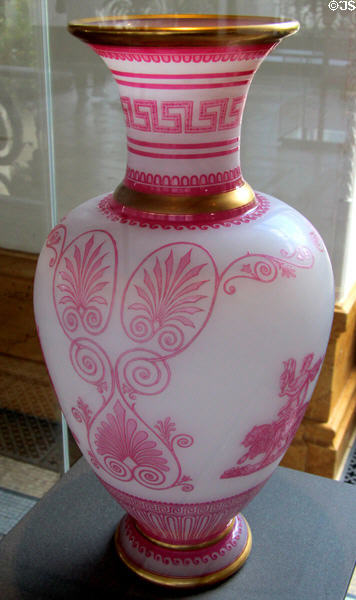 Neo-Greek glass vase (1867) by Baccarat (shown Paris Expo 1867)at Petit Palace Museum. Paris, France.