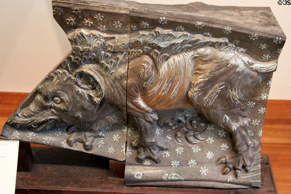 Wild boar, fragment of doorway pillar (1891-4) by Jean Carriès at Petit Palace Museum. Paris, France.