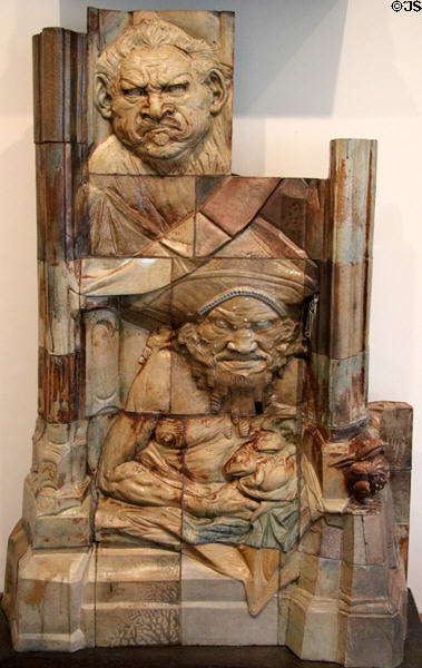 Fragment of doorway pillar (1891-4) by Jean Carriès at Petit Palace Museum. Paris, France.