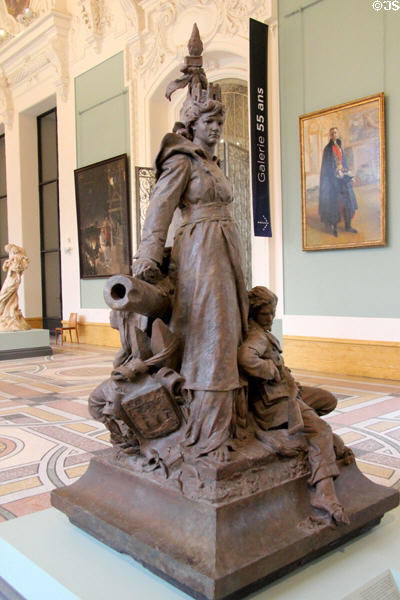 Defense of Paris in 1870 sculpture plaster model (1880) by Ernest Barrias at Petit Palace Museum. Paris, France.