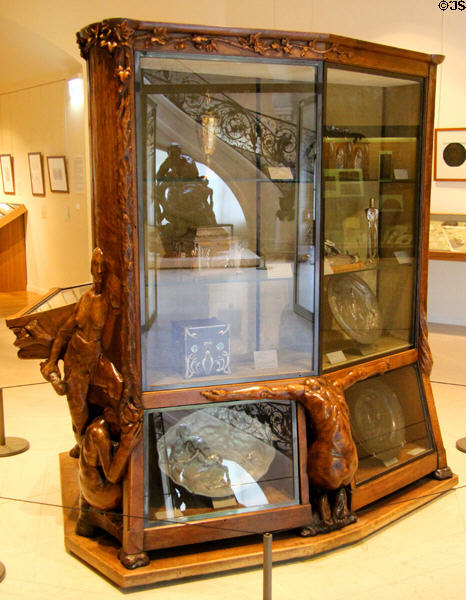 Display cabinet (1893) by François-Rupert Carabin at Petit Palace Museum. Paris, France.