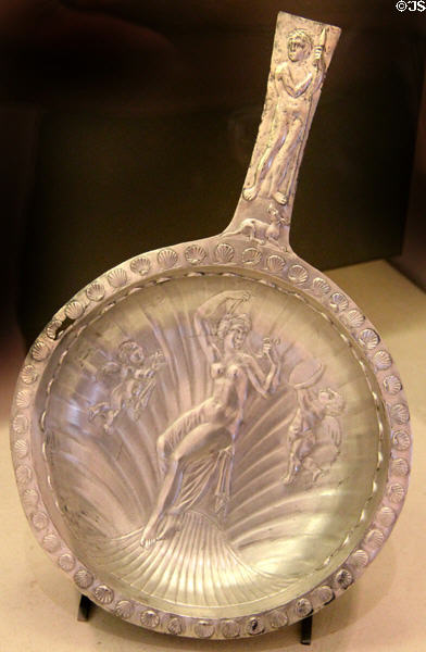 Silver coat hook found on Esquiline hill in Rome (c380 CE) at Petit Palace Museum. Paris, France.