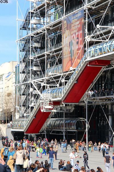 Abstract inside-out structure of Georges Pompidou Center. Paris, France.
