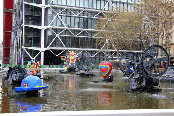 Stravinsky Fountain (1983) by Jean Tinguely & Niki de Saint Phalle at Georges Pompidou Center. Paris, France.