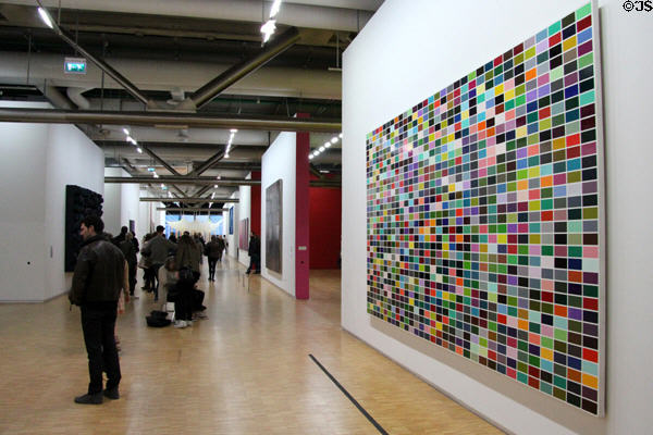 Interior gallery walkway at Georges Pompidou Center. Paris, France.