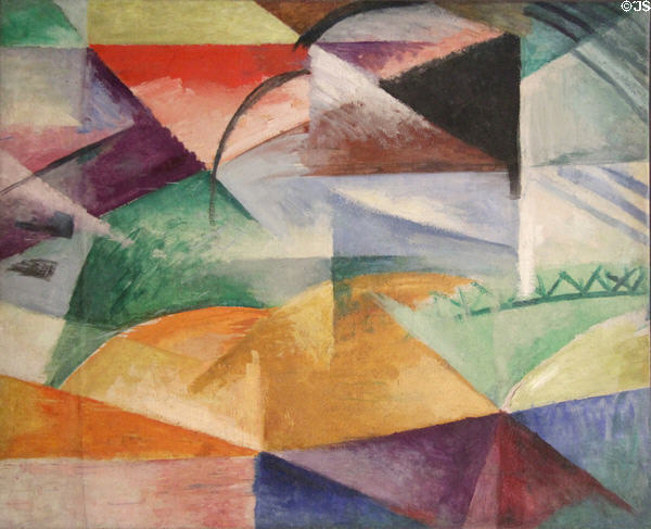 Window abstract painting (1912) by Robert Delaunay at Georges Pompidou Center. Paris, France.