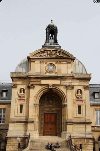 Architecture of former entrance called models exhibition galleries (1860) under Napoleone III at Arts et Metiers Museum. Paris, France.