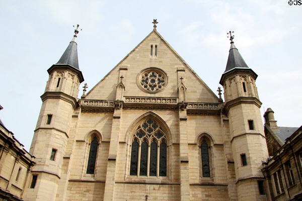 Gothic details of Priory church of Saint-Martin-des-Champs home of Arts et Metiers Museum. Paris, France.