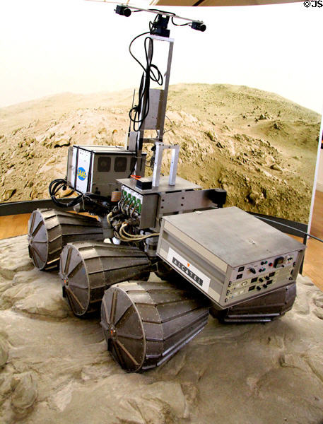 Robot LAMA for planetary surface exploration & mapping prototype by Lavochkin of Russian & Alcatel of France at Arts et Metiers Museum. Paris, France.