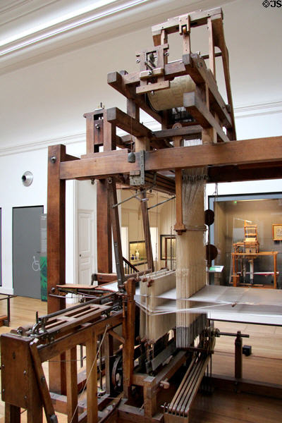 Loom for shaped fabrics (façonnés) (1748) by Jacques Vaucanson at Arts et Metiers Museum. Paris, France.