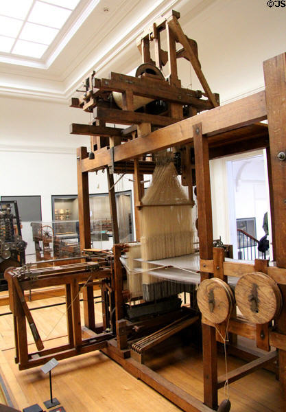 Loom for shaped fabrics (façonnés) (1748) by Jacques Vaucanson at Arts et Metiers Museum. Paris, France.