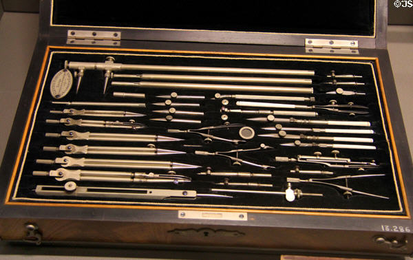 Drafting set by Nesselwang et Munich at Arts et Metiers Museum. Paris, France.