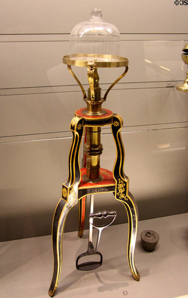 Air pump (18thC) at Arts et Metiers Museum. Paris, France.