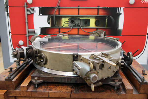 Cyclotron (1937) made by college of France at Arts et Metiers Museum. Paris, France.