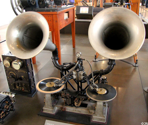 Record recording machine at Arts et Metiers Museum. Paris, France.