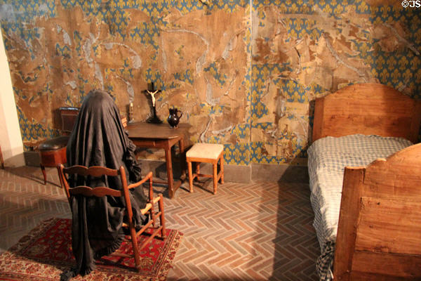 Reproduction of the 1793 cell of Marie-Antoinette with period furniture at Conciergerie. Paris, France.