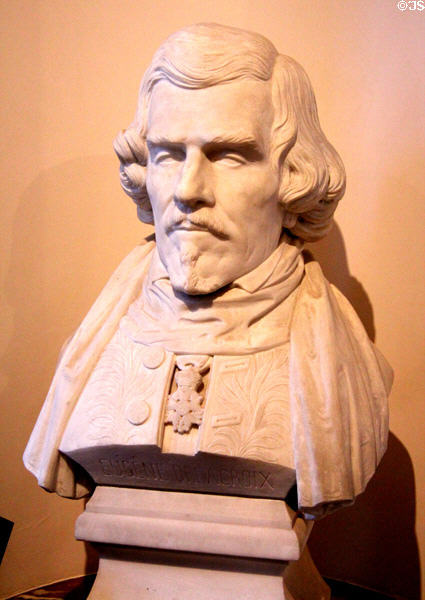 Eugène Delacroix marble bust (c1865) by Antoine Étex at Eugene Delacroix Museum. Paris, France.