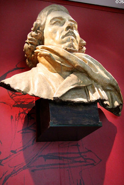 Eugene Delacroix plaster bust (c1887-90) by Jules Dalou at Eugene Delacroix Museum. Paris, France.