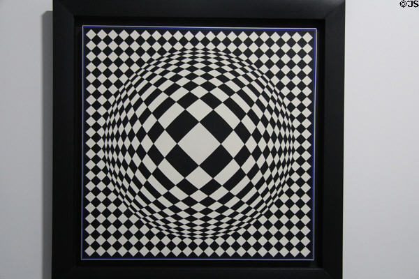 Vega-Bas painting (1967) by Victor Vasarely at Grand Palais. Paris, France.