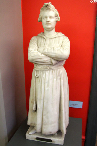 Honoré de Balzac marble statue (1837) by Alessandro Puttinati at Balzac House. Paris, France.
