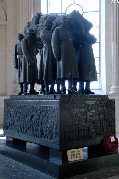Tomb of Ferdinand Foch (1851-1929) Marshal of France, Allied Supreme Commander in First World War at Les Invalides. Paris, France.