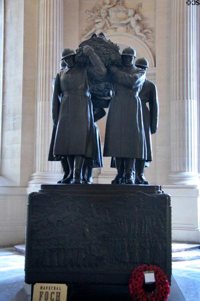 Tomb of Ferdinand Foch (1851-1929) Marshal of France, Allied Supreme Commander in First World War at Les Invalides. Paris, France.