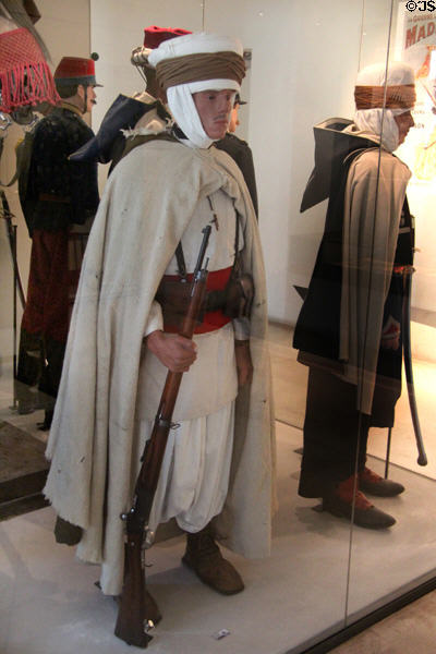 French 1st Saharan troops uniform (c1898) at Army Museum at Les Invalides. Paris, France.