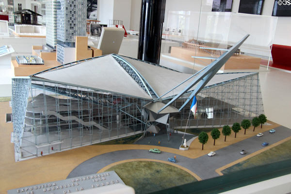 France Pavilion at Brussels World Exposition model (1958) by Guillaume Gillet, René Sarger, & Jean Prouvé at Musée des Monuments Français. Paris, France.
