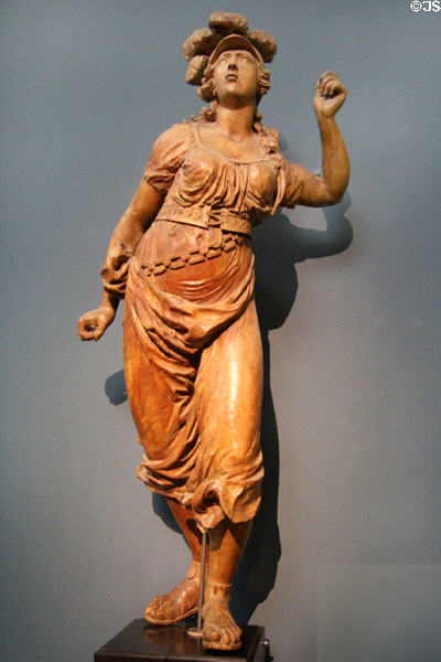 Female ship figurehead from frigate La Poursuivante (1796) by Dunkirk dockyard at Musée de la Marine. Paris, France.