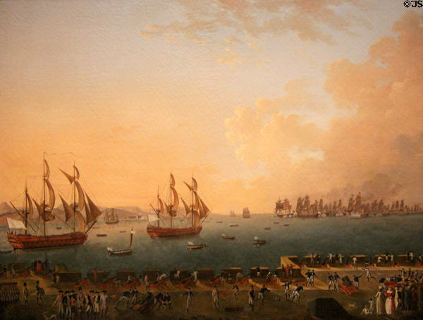 Combat of Martinique 1779 painting (1788) by Auguste-Louis de Rossel de Cercy at Musée de la Marine. Paris, France.